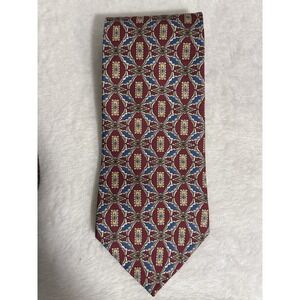 Wembley Vintage Tie Mens Brown Red Block Suit  Necktie‎ Elegant Formal